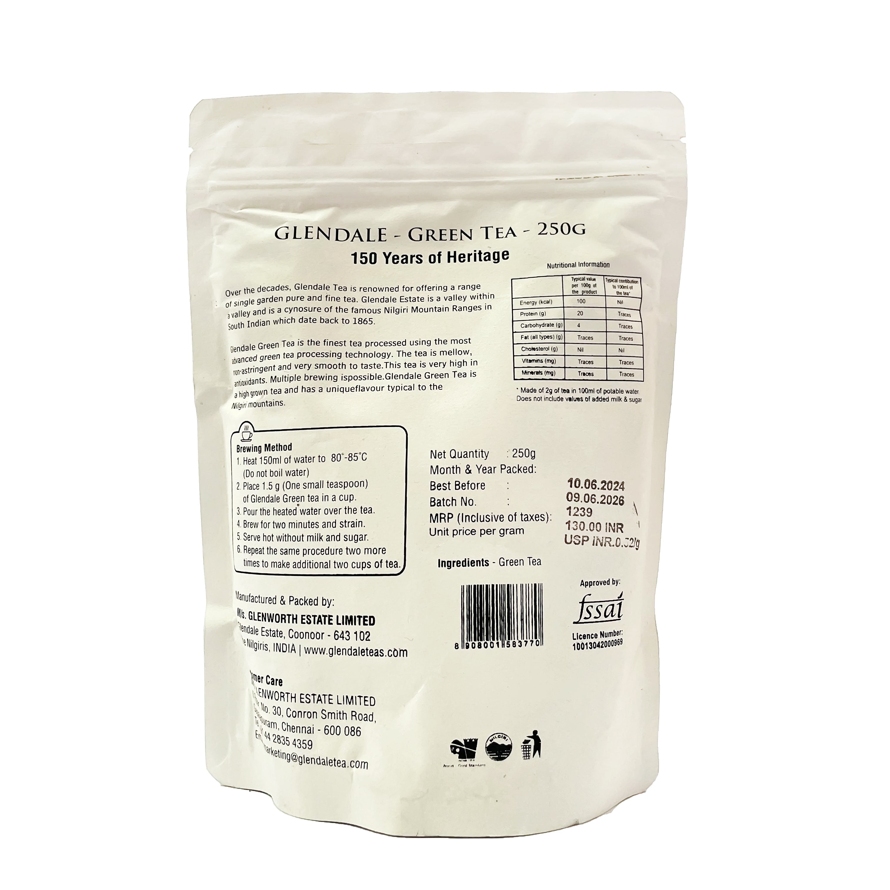 GLENDALE Green Tea 250g