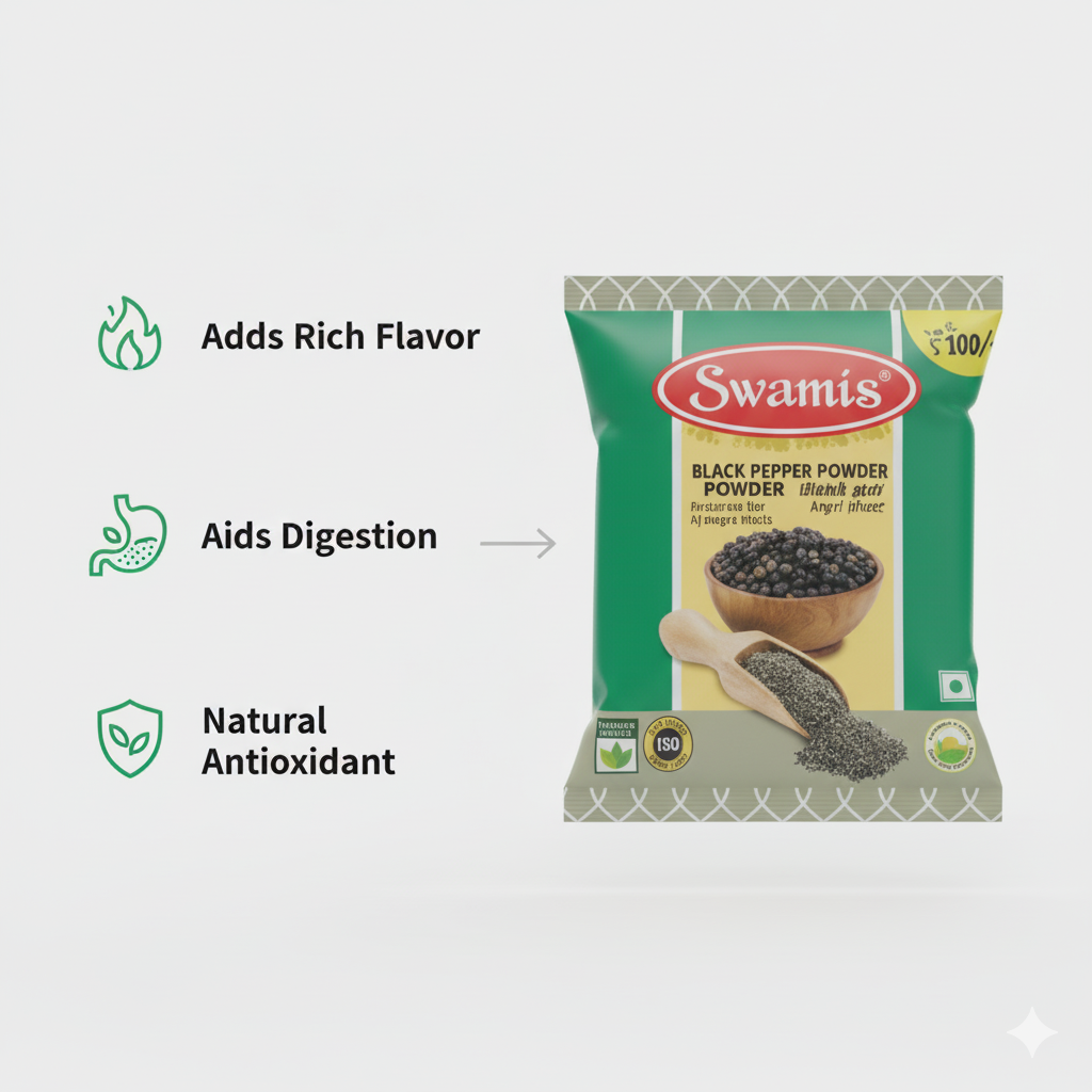 SWAMIS Black Pepper Powder 50g